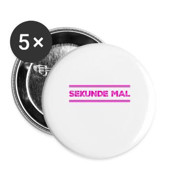 Sekunde mal - Buttons klein 25 mm (5er Pack) - Weiß - Vorne