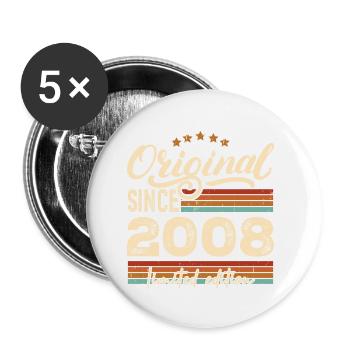 Original 2008 Vintage - 2008 Birthday Gift - Buttons small 1''/25 mm (5-pack) - white - Front