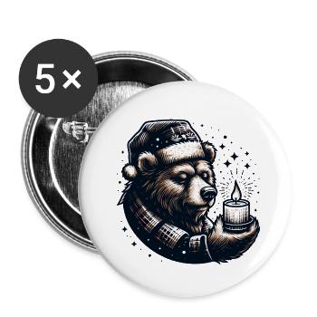 BEAR TEALIGHT CANDLE CHRISTMAS WINTER WARMTH NORTH - Buttons small 1''/25 mm (5-pack) - white - Front