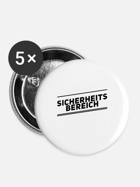Sicherheitsbereich - Buttons klein 25 mm (5er Pack) - Weiß