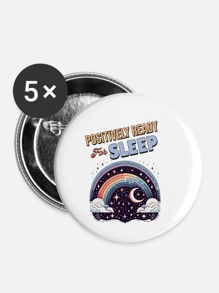 Positivity Rainbows Mindfulness Self-improvement - Buttons klein 25 mm (5er Pack) - Weiß