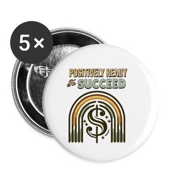 Positivity Rainbows Mindfulness Self-improvement - Buttons klein 25 mm (5er Pack) - Weiß - Vorne