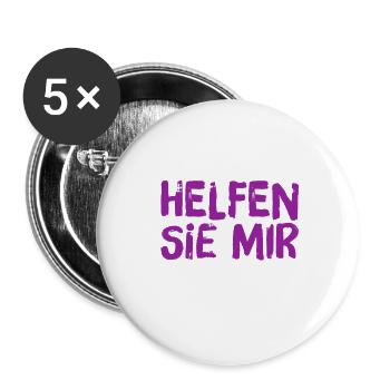 ich brauche Hilfe - Buttons klein 25 mm (5er Pack) - Weiß - Vorne