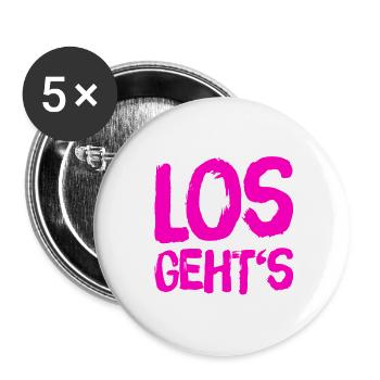 auf geht es - Buttons klein 25 mm (5er Pack) - Weiß - Vorne