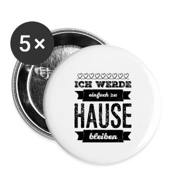 Partys sind out - Buttons klein 25 mm (5er Pack) - Weiß - Vorne