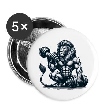 LEO DUMBBELL FITNESS STRENGTH SPORT MUSCLE VEIN - Buttons small 1''/25 mm (5-pack) - white - Front
