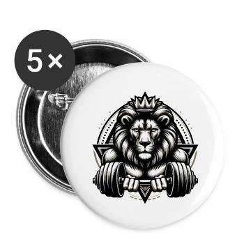 LEO DUMBBELL FITNESS STRENGTH SPORT MUSCLE VEIN - Buttons small 1''/25 mm (5-pack) - white - Front
