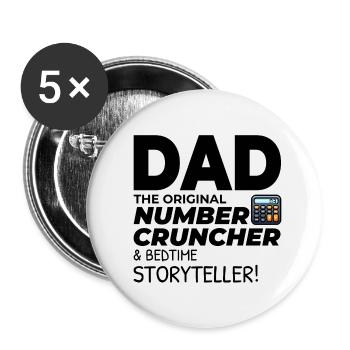 Buchhalter Papa Buchhaltung Finanzen Finanzen Lustig - Buttons klein 25 mm (5er Pack) - Weiß - Vorne
