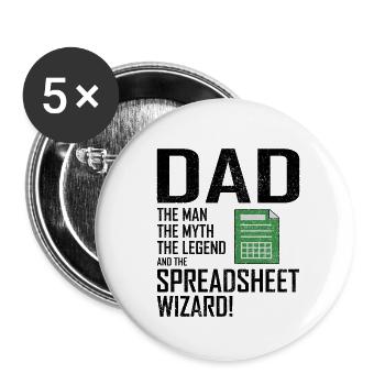 Buchhalter Papa Buchhaltung Finanzen Finanzen Lustig - Buttons klein 25 mm (5er Pack) - Weiß - Vorne