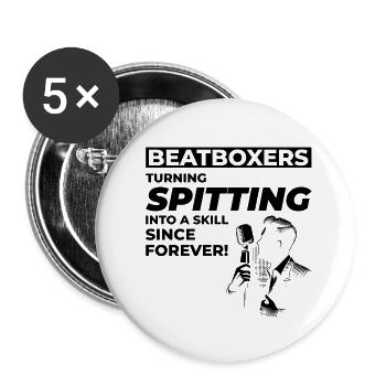 Beatboxing Musikalischer Humor Spucken Geschicklichkeit Humorvoll - Buttons klein 25 mm (5er Pack) - Weiß - Vorne
