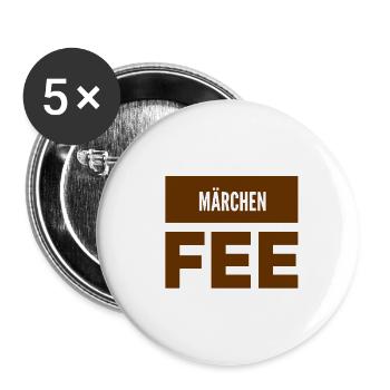 I love fairy tales - Buttons small 1''/25 mm (5-pack) - white - Front