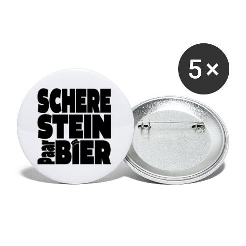 Schere Stein Paar Bier - Buttons klein 25 mm (5er Pack)