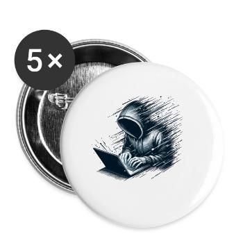 Analyste en piratage éthique Cybersécurité éthique - Lot de 5 petits badges (25 mm) - blanc - Devant