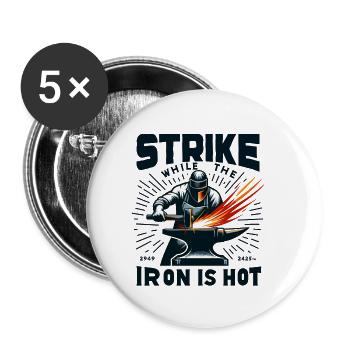 Blacksmith Metalworker Bladesmith Metal - Buttons small 1''/25 mm (5-pack) - white - Front