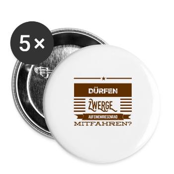 Zwerge fahren Riesenrad - Buttons klein 25 mm (5er Pack) - Weiß - Vorne