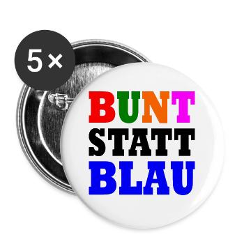Bunt statt blau - Buttons klein 25 mm (5er Pack) - Weiß - Vorne