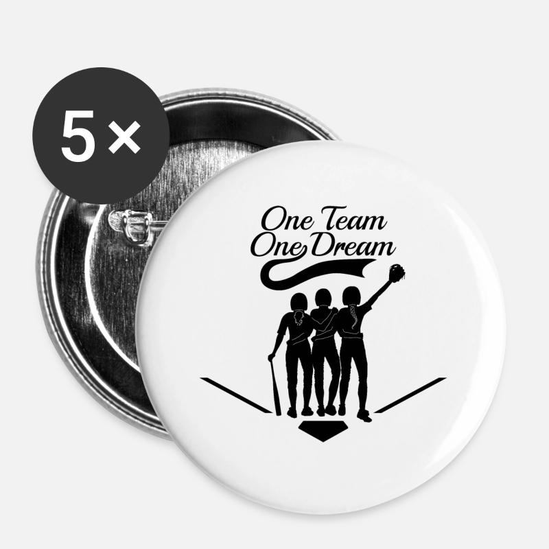One Team, One Dream - Buttons small 1''/25 mm (5-pack) - white