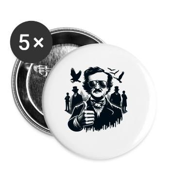 Edgar Allan Poe Fan, Classical Literature, - Buttons small 1''/25 mm (5-pack) - white - Front