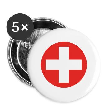 Suisse - Lot de 5 petits badges (25 mm) - blanc - Devant