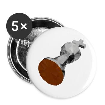 Schach! Schachmatt! König bezwungen - Buttons klein 25 mm (5er Pack) - Weiß - Vorne