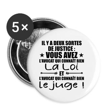 Es gibt zwei Arten von Gerechtigkeits-/Humor-Anwälten - Buttons klein 25 mm (5er Pack) - Weiß - Vorne