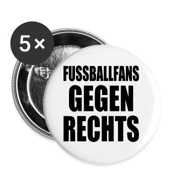 fussballfans gegen rechts - Buttons klein 25 mm (5er Pack) - Weiß - Vorne