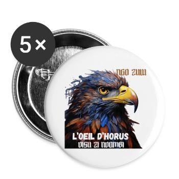Aigle - l'Oeil d'Horus - Lot de 5 petits badges (25 mm) - blanc - Devant