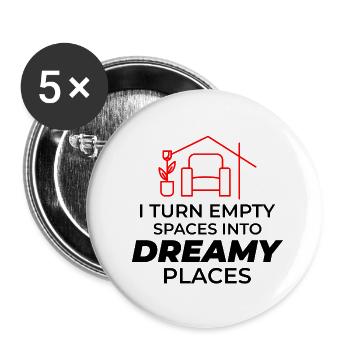Architecte d’intérieur Décoration Design Professionnel - Lot de 5 petits badges (25 mm) - blanc - Devant