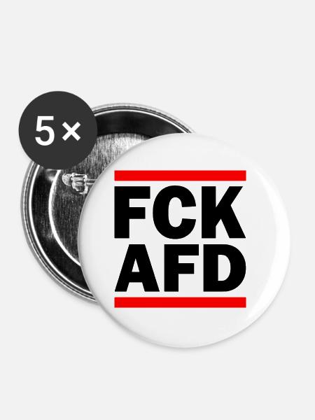 Fck afd - Buttons klein 25 mm (5er Pack) - Weiß