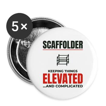 Plate-forme d’échafaudage d’échafaudage de constructeur d’échafaudages - Lot de 5 petits badges (25 mm) - blanc - Devant