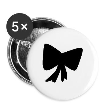 Schleife Muster Symbol - Buttons klein 25 mm (5er Pack) - Weiß - Vorne