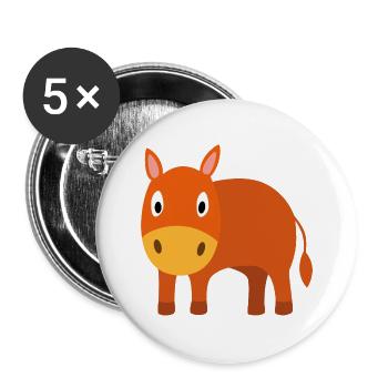 Horse children's clothing and accessories - Buttons small 1''/25 mm (5-pack) - white - Front