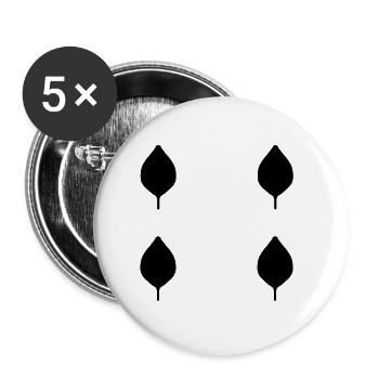 four leaves leaf nature pattern - Buttons small 1''/25 mm (5-pack) - white - Front