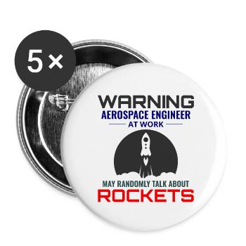 Ingénieur aérospatial Spécialiste des fusées astronautiques - Lot de 5 petits badges (25 mm) - blanc - Devant