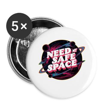 J’ai besoin de mon espace sûr, d’un espace libre - Lot de 5 petits badges (25 mm) - blanc - Devant