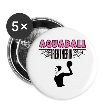 Aquaball Rentnerin Aquaballerin Rente Ruhestand - Buttons klein 25 mm (5er Pack) - Weiß - Vorne