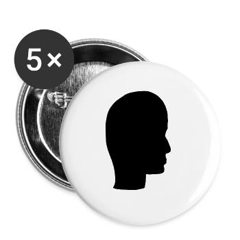 Head Profile People People Page Icon - Buttons small 1''/25 mm (5-pack) - white - Front