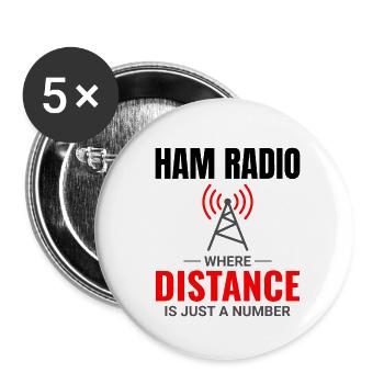 Amateur Ham Radio Operator Radio Waves Frequency - Buttons small 1''/25 mm (5-pack) - white - Front