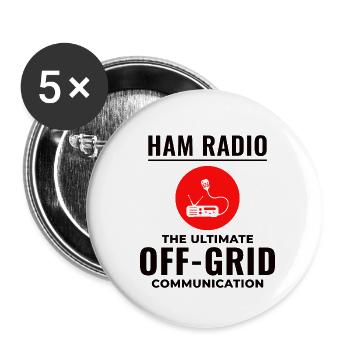Amateur Ham Radio Operator Radio Waves Frequency - Buttons small 1''/25 mm (5-pack) - white - Front