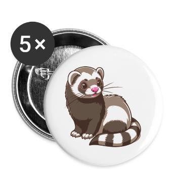 Ferret - Buttons small 1''/25 mm (5-pack) - white - Front