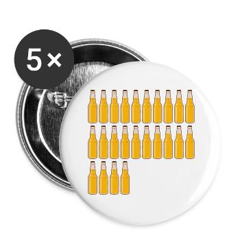 24 Bierflaschen - Bier - 24 Jahre - 24. Geburtstag - Buttons klein 25 mm (5er Pack) - Weiß - Vorne