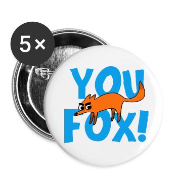 Du Fuchs - Buttons klein 25 mm (5er Pack) - Weiß - Vorne
