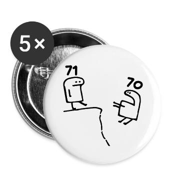 71 Jahre alt - 71. Geburtstag Spaß 71 Jahre altes Geschenk - Buttons klein 25 mm (5er Pack) - Weiß - Vorne