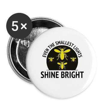 Fireflies Firefly Lightning Bug Insect Collector - Buttons small 1''/25 mm (5-pack) - white - Front