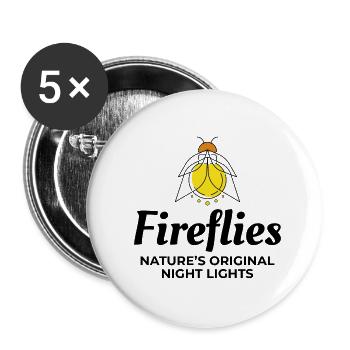 Fireflies Firefly Lightning Bug Insect Collector - Buttons small 1''/25 mm (5-pack) - white - Front