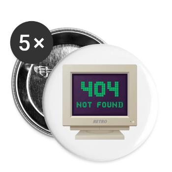 CRT Design - 404 Not found - Buttons small 1''/25 mm (5-pack) - white - Front