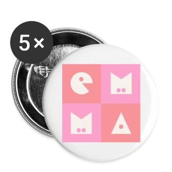 Emma First Name Baby Name Girl pink - Buttons small 1''/25 mm (5-pack) - white - Front