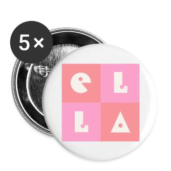 Ella First Name Baby Name Girl pink - Buttons small 1''/25 mm (5-pack) - white - Front