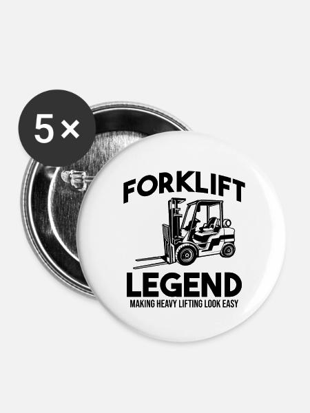 Gabelstaplerfahrer Fahrer für schwere Geräte - Buttons klein 25 mm (5er Pack) - Weiß