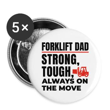 Forklift Operator Dad Heavy Equipment Driver Funny - Buttons small 1''/25 mm (5-pack) - white - Front